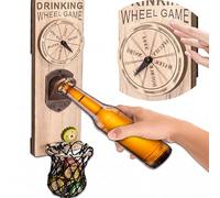 ZONSUSE Apribottiglie Gioco Alcolico, Apribottiglie Magnetico Parete con Gioco da Bere, Apribirra Muro Legno, Apertura Che non Danneggia, Idee Regalo per Uomo, Insegnanti, Casa Nuova (con Catcher)