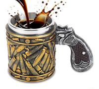 ZONSUSE Boccale da Birra con Impugnatura a Pistola, Tazza da Caffè Divertente, Tazze Colazione Particolari, Regalo Militare Originale per Colleghi, Veterani e Appassionati di Armi, 450 ml (Proiettile)