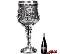 ZONSUSE Calice di Scheletro, Bicchiere da Vino Medievale, Calices Teschio Gotico, per Decorazioni Horror 180ml (Scheletro)