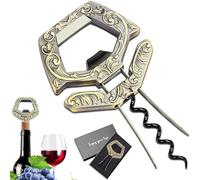 ZONSUSE Cavatappi per Vino Vecchio,Ah So Apribottiglie per Vino Invecchiato,Cavatappi a Due Punte,per Sugheri Fragili Bottiglia D'epoca,Idea Regalo per Amanti del Vino Collezionisti (Ciano Retrò)