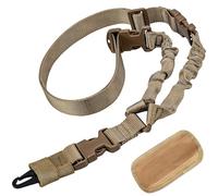 ZONSUSE Cinghia Fucile,Tracolla per Fucile Regolabili,Imbracature da Caccia,Cinghie per Airsoftn,con Gancio in Metallo, Rilascio Flessibile, Adatto per Softair, Caccia, All'aperto (1 Punto-Kaki)