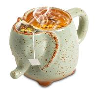 ZONSUSE Tazza da Tè Elefante, Mug Elefantino con Porta Bustine di Tè, Tazza di Caffè Elefante, per Bustina di Tè,Bustine di Tè al Caffè, Tazze Animali 3D, Idee Regalo per Il Tè 430ml (Elefantino)