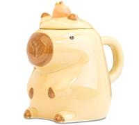 ZONSUSE Tazza Divertente Capibara, Mug Ceramica 3D, Mug Capybara con Coperchio, Tazza di Caffè Capibara, Regalo Carino per Ragazzi Ragazze Figli Figlie 400ml(Capybara con Imballaggio Infrangibile)