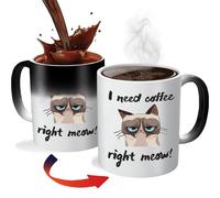 ZONSUSE Tazza magica per gatti, I Need Coffee cambia colore, tazza da caffè, creatività e cambia calore, dolce regalo per gli amanti dei gatti, fidanzati, fidanzati, San Valentino, 330 ml (gatti)