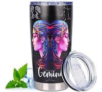 ZONSUSE Tazza Termica in Acciaio Inox, 560 ml Tazza da Viaggio con Coperchio, Tazza Isolante Sottovuoto a Doppia Parete, a Prova di Perdite, Verniciate a Polvere, per Bevande Calde e Fredde (Gemelli)