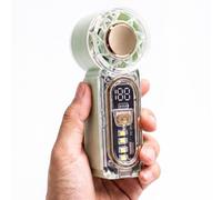 ZONSUSE Ventilatore Portatile con Luce, Mini Ventilatore a Mano, Ventilatore Tascabile USB-C Ricaricabile, 100 Velocità, 22000 RPM, Luce Flash, 80g, per Notte e Campeggio