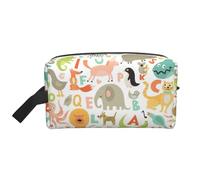 Zoo Alphabet Animal Print Borsa da viaggio per articoli da toeletta e trucchi, organizer per donne e uomini, grande capacità per cosmetici, accessori, articoli da toeletta, shampoo ed elementi
