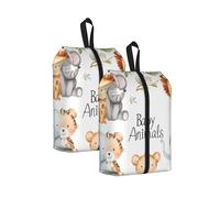 Zoo Animal Borsa per scarpe da viaggio a forma di elefante, impermeabile, con manico con cerniera, custodia leggera per valigia e palestra, si ripiega piatta per l'imballaggio, Animale dello zoo, 22 x