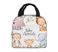Zoo Animal Lunch Bag per donne e uomini carino elefante isolato Lunch Box a prova di perdite Borsa termica Cooler Tote Bag Pasto per Lavoro Scuola Picnic Escursioni