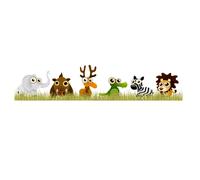 Zoo Animali cartoon adesivi murali animals wal sticker cropped 1 PZ. cm. 100x22