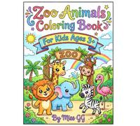 Zoo Animals Coloring Book: For Kids Ages 3+