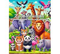 Zoo-animals coloring book with cute animals: Lovingly designed book for doodling, discovering and designing. For children from 3 years old to promote creativity, stress relief and learning.