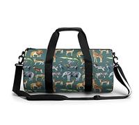 Zoo Animals Giraffa Elefante Ghepardo Antilope Borsa da Palestra Portatile per Donne e Uomini Borsone da Viaggio per Sport Stampa Gymbag Divertente Yoga Bag