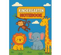 Zoo Animals Kindergarten Composition Notebook with Dotted Midline - Primary Writing Journal for Kids: Primary Writing Paper with Drawing Space - Blue ... Early Learners: Ages 4-6 Handwriting Practice