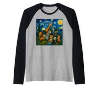 Zoo Animals Notte Stellata Festa di Compleanno per Uomini, Donne e Bambini Maglia con Maniche Raglan