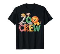 Zoo Crew Lion Giraffa Scimmia Elefante Animali Safari Viaggio Maglietta