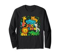 Zoo Crew Safari Party Una Giornata allo Zoo Safari Zoo Animal Maglia a Manica