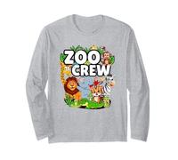 Zoo Crew Safari Party Una Giornata allo Zoo Safari Zoo Animal Maglia a Manica