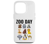 Zoo Day Cartoon Animale Divertimento Famiglia Gita Custodia per iPhone 13 Pro