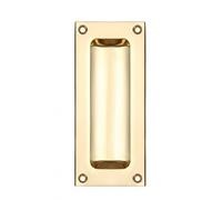 Zoo Hardware FB90 - Maniglia rettangolare da incasso per porta, 102 x 45 mm, in ottone lucido