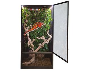 Zoo Med Reptibreeze Kit Led Deluxe - Terrario gabbia con led integrati, per rettili iguane e anfibi, pulizia facile, dimensioni 61x61x122 cm