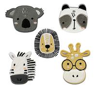 Zoo Set 5 pezzi animale - Toppe termoadesive Patch Toppa ricamate