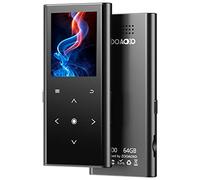 ZOOAOXO 64GB Lettore MP3, Lettore Musicale con Bluetooth 5.2, Altoparlante HD Integrato, FM Radio, Registratore Vocale, Mini Design, Peso 70G, Suono HiFi, Ideale per Lo Sport, Auricolari Inclusi