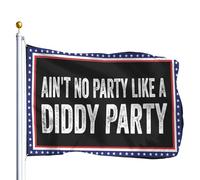 ZOOBO Arazzo divertente per feste con scritta in inglese "Ain't No Party Like A Diddy", per camera da letto, decorazione artistica da parete per feste, 0,9 x 1,5 m, regalo di pensionamento per uomini,