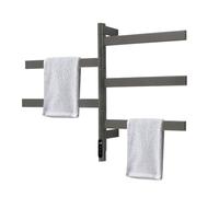 Zoobotanica Scaldasalviette elettrico con display a LED, con timer, con timer, da parete, per asciugamani, 120 W (grigio)