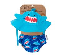 Zoocchini - Set Baby Costumino Contenitivo e Cappellino, Multicolore (Squalo), M (6-12 mesi), 1 unità, 1