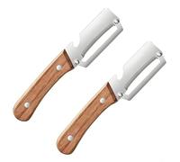 zoocco 2-in-1 Multifunctional Vegetable Peeler - Stainless Steel Kitchen Tool with Wooden Handle & Bottle Opener | Ergonomic Non-Slip Grip | Effortlessly Peels | Peeler for Kitchen Use (2pc)