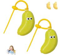 zoocco 2 Pack Banana Toothbrush Holder, Portable Banana Toothbrush Travel Case, Clip on Cute Tooth Brush Cover with Silicone Toothpaste Dispenser (Green * 2)
