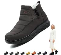 zoocco 2026 New Women's Warm Snow Boots, Non-Slip & Fur-Lined Slip On Boots for Women Comfort & Durability (Brown,35)