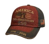 zoocco 250 Anniversary USA Hat, Eagle & Liberty Patriotic Baseball cap, Adjustable 250 Year American Anniversary Hat for Men & Women (A19)