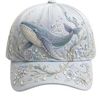 zoocco 3D Ocean Creatures Embroidery cap, Adjustable Cotton Baseball Hat (DD)