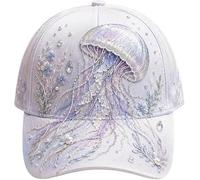 zoocco 3D Ocean Creatures Embroidery cap, Adjustable Cotton Baseball Hat (JJ)