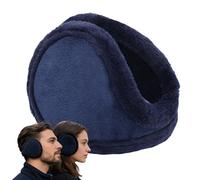 zoocco 4-Pack Men Ear Muffs for Winter, Fleece Behind Head Ear Warmers, Foldable Adjustable for Outdoor Activities (Blue,Fleece-lined)