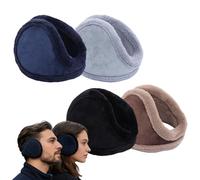 zoocco 4-Pack Men Ear Muffs for Winter, Fleece Behind Head Ear Warmers, Foldable Adjustable for Outdoor Activities (4PCS,Fleece-lined)