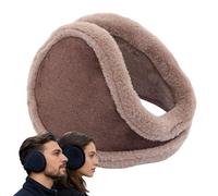 zoocco 4-Pack Men Ear Muffs for Winter, Fleece Behind Head Ear Warmers, Foldable Adjustable for Outdoor Activities (Brown,Fleece-lined)