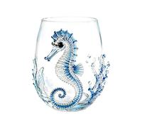zoocco Artisanal Blue Ringed Octopus Glassware, Ocean Inspired Borosilicate Cocktail, Unique Coastal Decor Gift for Ocean Lovers, Home Bar Collectors (A3)