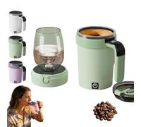 zoocco Automatic Magnetic Stirring Cup, Automatic Coffee Cup, Auto Stirring with Lid Handle, Smart Mixing Cups for Coffee Tea Protein Shakes (Green)