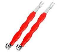 zoocco Automotive Electrical Terminal Connector Separator Removal Tool, Durable Carbon Steel Connector Removal Tool for Car Wiring Harness, Mechanic, DIY Auto Repair (2PCS Red)