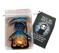 zoocco Biglietti di Auguri, Pocket Hug Ghost with Encouragement Card, Cute Mini Pocket Ghost Hug for Emotional Support, Inspirational Keepsake Gift for Friends & Family (3PCS Grim Reaper)