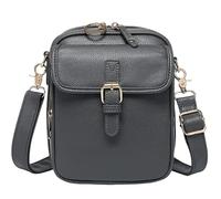 zoocco Borse a tracolla, Leather Crossbody Bags for Women Anti Theft with 10 Card Slots, Adjustable Shoulder Strap (Gray)