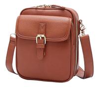 zoocco Borse a tracolla, Leather Crossbody Bags for Women Anti Theft with 10 Card Slots, Adjustable Shoulder Strap (Light Brown)