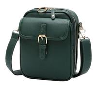 zoocco Borse a tracolla, Leather Crossbody Bags for Women Anti Theft with 10 Card Slots, Adjustable Shoulder Strap (Green)