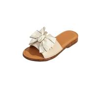 zoocco Bow Sandals for Women - Cute Slip-On Flat Sandalss with Bows, Summer Sandals for Women 2025, Lightweight Vacation Shoes (H,38)