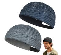 zoocco Brimless Hats for Men, Adjustable Breathable Mesh Beanie, Cooling Skullcap for Summer Outdoor Casual Wear (AX)