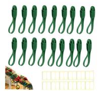 zoocco Christmas Garland Hangers for Mantle, Silicone Adhesive Wreath Hooks, Fireplace Stocking Holders, No Drill Stretchable Straps Garland Clips for Door Frame Stairways Holiday Decor (Green,18pc)