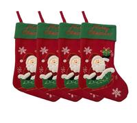 zoocco Christmas Stockings with Cute Santa, Snowman, & Reindeer Designs for Family, Kids, Fireplace & Holiday Decoration (AE)